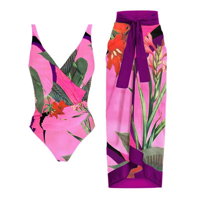 70g Weight Sleeveless Sleeve Length Pullovers Placket Type Polyester Fabric Type Women's Beach Ditsy Floral 1 Piece 2 Piece Set One Piece