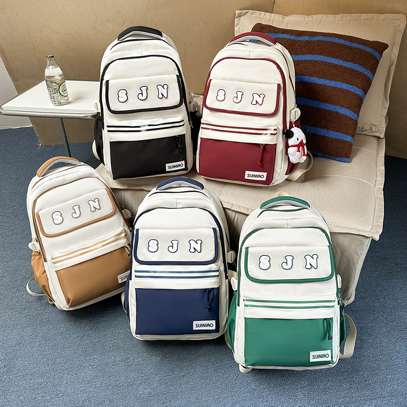 Nueva mochila escolar de gran capacidad, mochila de moda para estudiantes de secundaria coreana, mochila de pareja de estudiantes universitarios de estilo universitario de todo fósforo