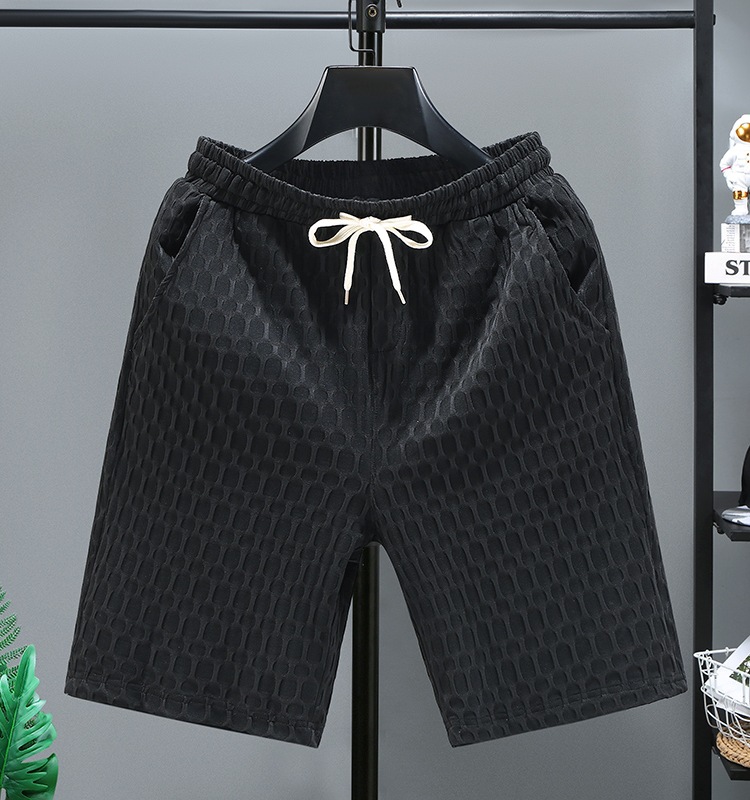 Porter des shorts en été, des hommes de plage tricotés décontractés et minces, des vêtements tendance pour la maison et l'extérieur, des pantalons deux pièces pour hommes_voghion.com