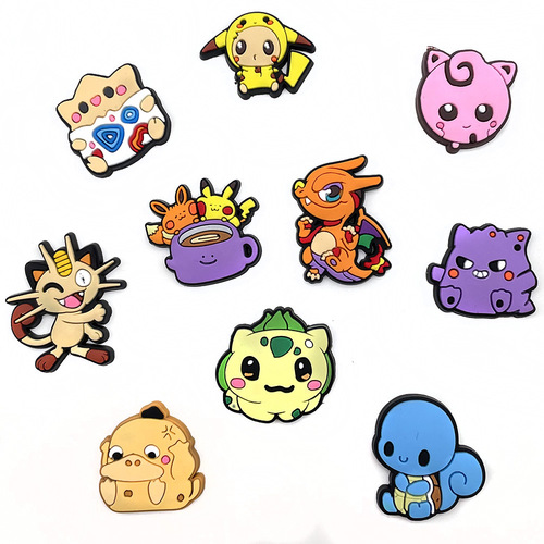 Pokémon series holey shoes, floral shoes, decorative clips, crocs accessories