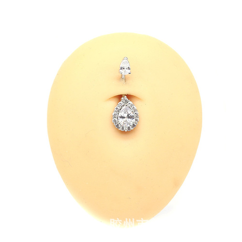 Gabby Water Drop Navel Ring Amazon Cross-border European and American Piercing Jewelry Upper and Lower Water Drop Navel Button Navel Navel Navel Ornaments