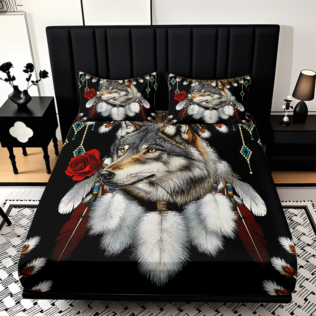 TEMU / JIT Hot Wolf 3D Digital Printing Quilt Set Soporte internacional exclusivo para la impresión