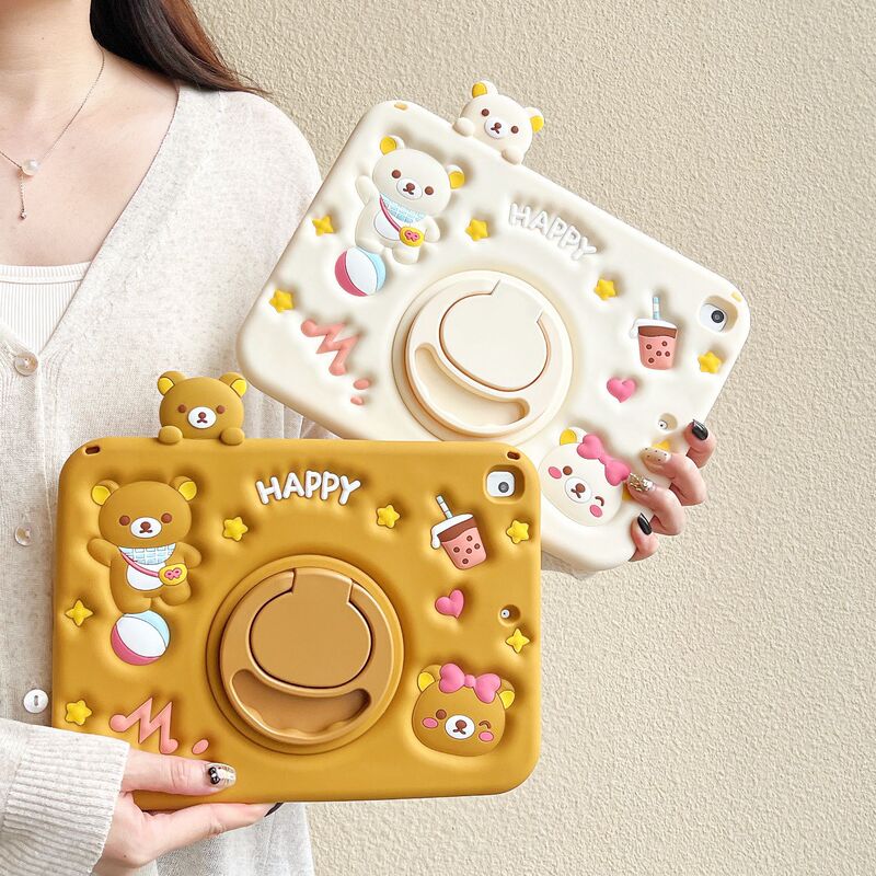Suitable for Ipad10.9/Ipad5/Ipad6 Rilakkuma Rotating Satchel Silicone Tablet Protective Cover in Stock