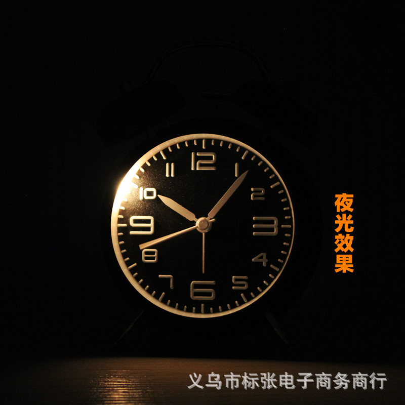 Creativo tridimensional digital campana de metal mudo reloj despertador estudiante noche reloj luminoso fábrica al por mayor