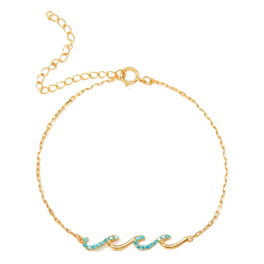 Cross-border hot selling s925 sterling silver wave line bracelet women's simple fashion European and American style bracelet factory outlet