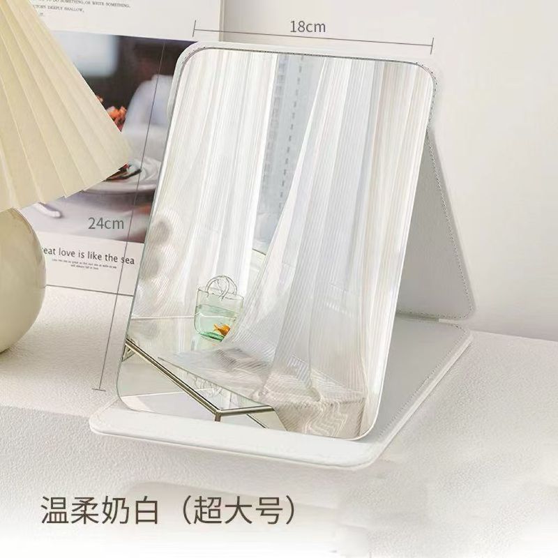 厚みのある折りたたみ式化粧鏡、卓上小型化粧鏡、家庭用、オフィス、寮用、自立式ミラー、厚みアップグレード|undefined