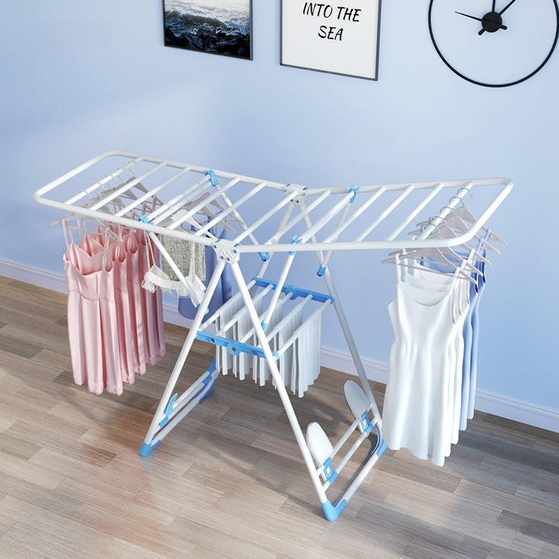 시원한 수건 걸이 이발소 의류 건조 랙 접이식 다기능 수축 간단한 의류 건조 랙 실내 발코니