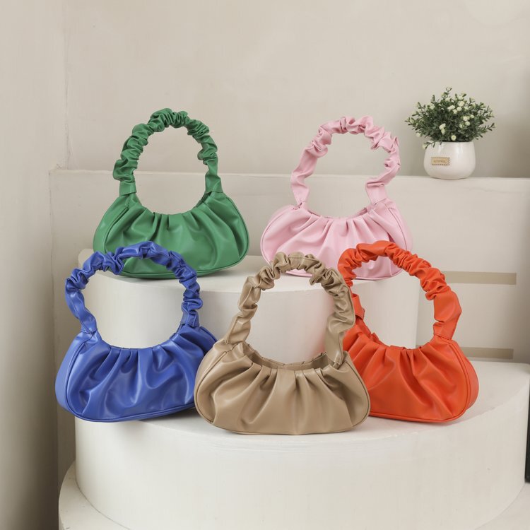 Summer Satchel Armpit Bag for Women 2025 New Korean Style Fashion Shoulder Bag for Girls Pleated Simple Small Square Bag Summer Satchel Armpit Bag for Women 2025 New Korean Style Fashion Shoulder Bag for Girls Pleated Simple Small Square Bag