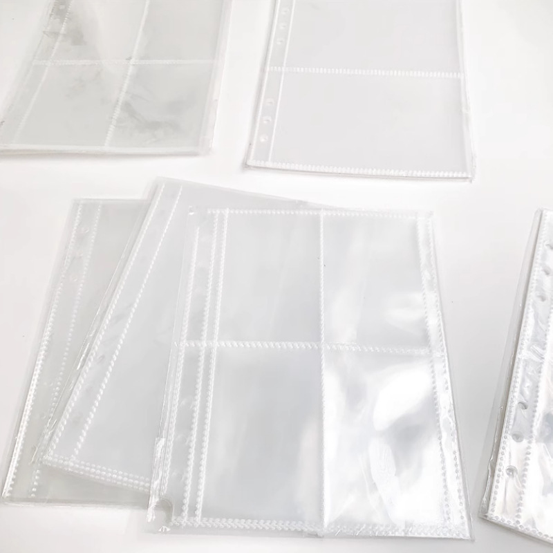 Star-chasing storage book A5 compact four-grid card book A4 PP high transparent 3-inch 4-grid loose-leaf small card inner page