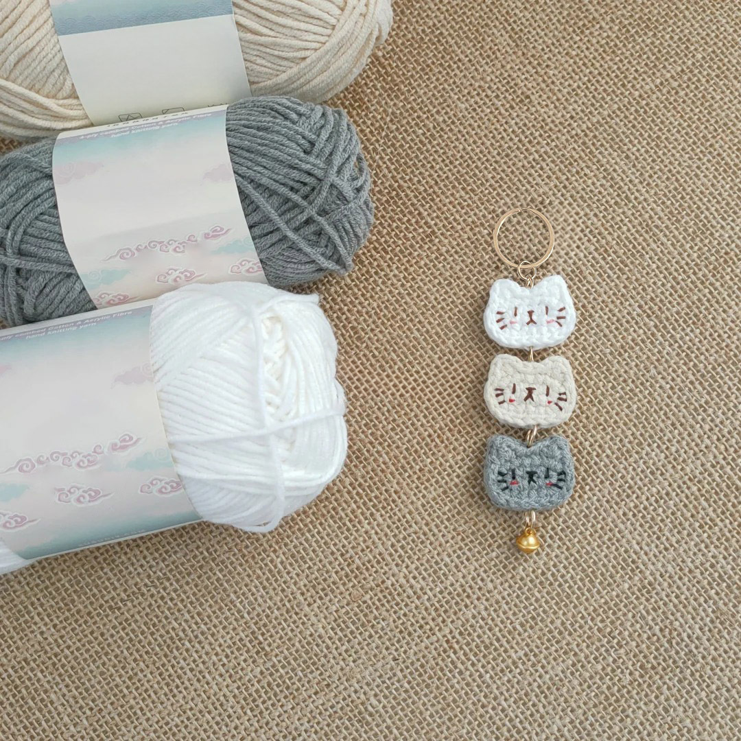猫咪挂件毛线手工编织钩针材料包针织勾玩偶自己制作送男朋友