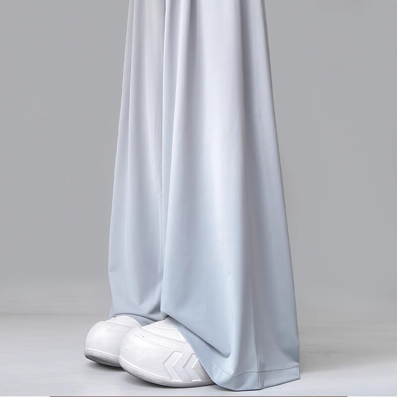 Gray Ice Silk Sunscreen Yamamoto Pants for Women Summer New Thin High-Waisted Slimming Loose Casual Quick-Dry Cool Wide-Leg Pants