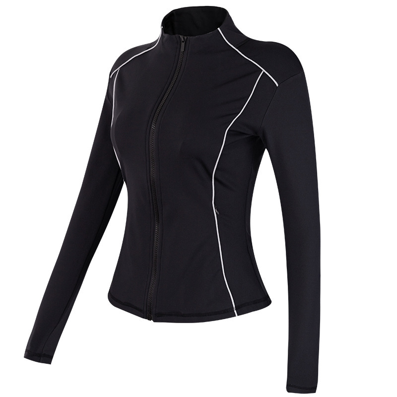 Song Station Zipper Sports Jacket Women's Running Training Fitness Clothes fleece-lined Warm Yoga Top Slim-fit Stand Collar Jacket Song Station Zipper Sports Jacket Women's Running Training Fitness Clothes fleece-lined Warm Yoga Top Slim-fit Stand Collar Jacket