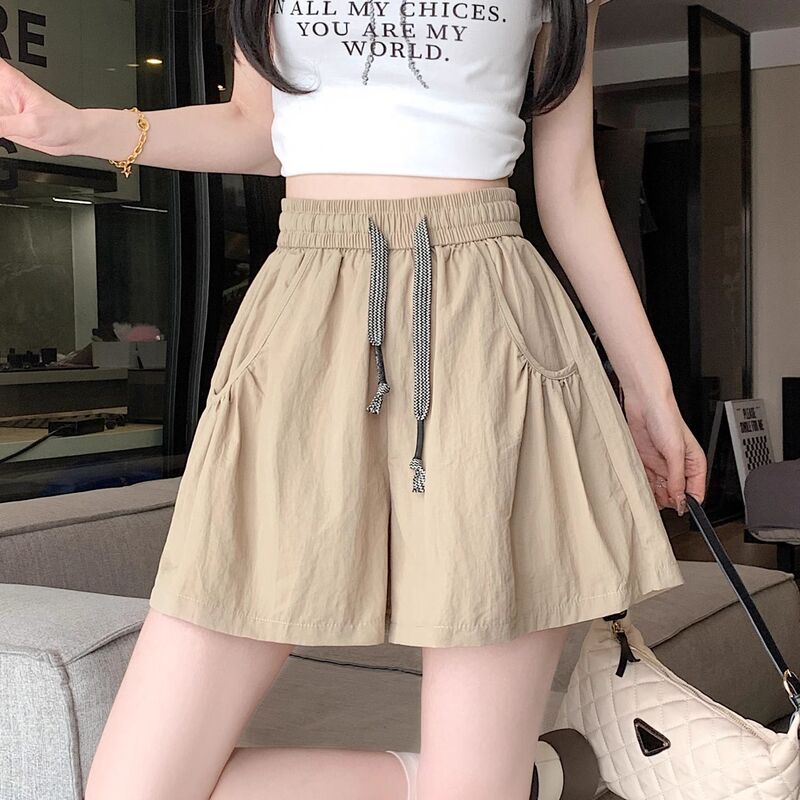 Elastic Waist New Cargo Shorts Sports High Waist Summer Loose Casual Leg-Lengthening Hot Pants Hot Girl Casual Pants