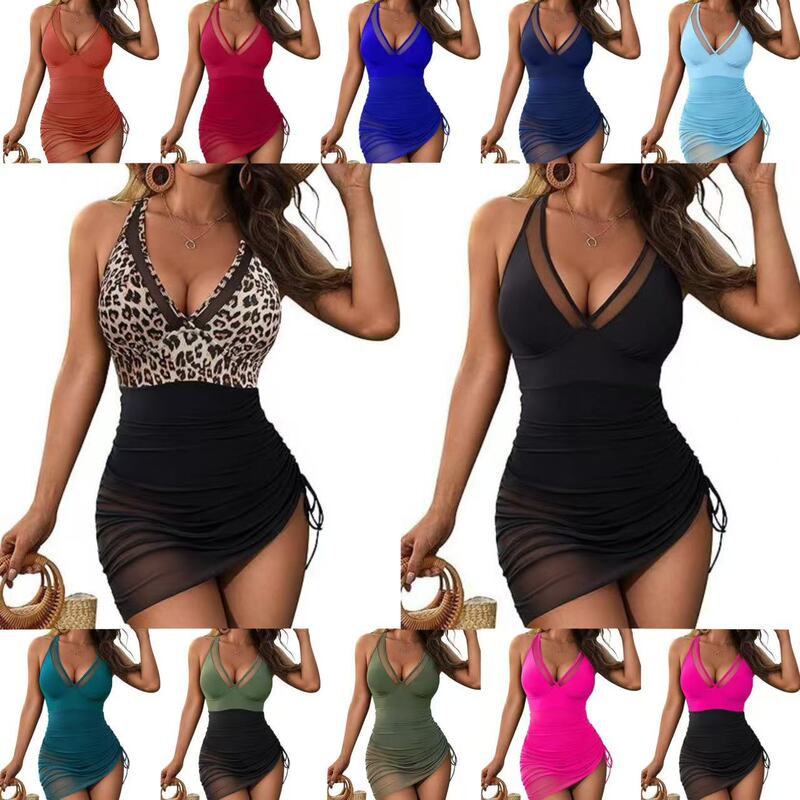 European and American Amazon Foreign Trade New Style Women's One-Piece Skirt-Style Fashionable Tight-Fitting Cross-Border Sexy Hollow-Out Plus Size Swimsuit European and American Amazon Foreign Trade New Style Women's One-Piece Skirt-Style Fashionable Tight-Fitting Cross-Border Sexy Hollow-Out Plus Size Swimsuit
