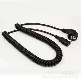 供应欧规转弹簧线 欧标C13品字尾螺旋线 欧规弯头三插