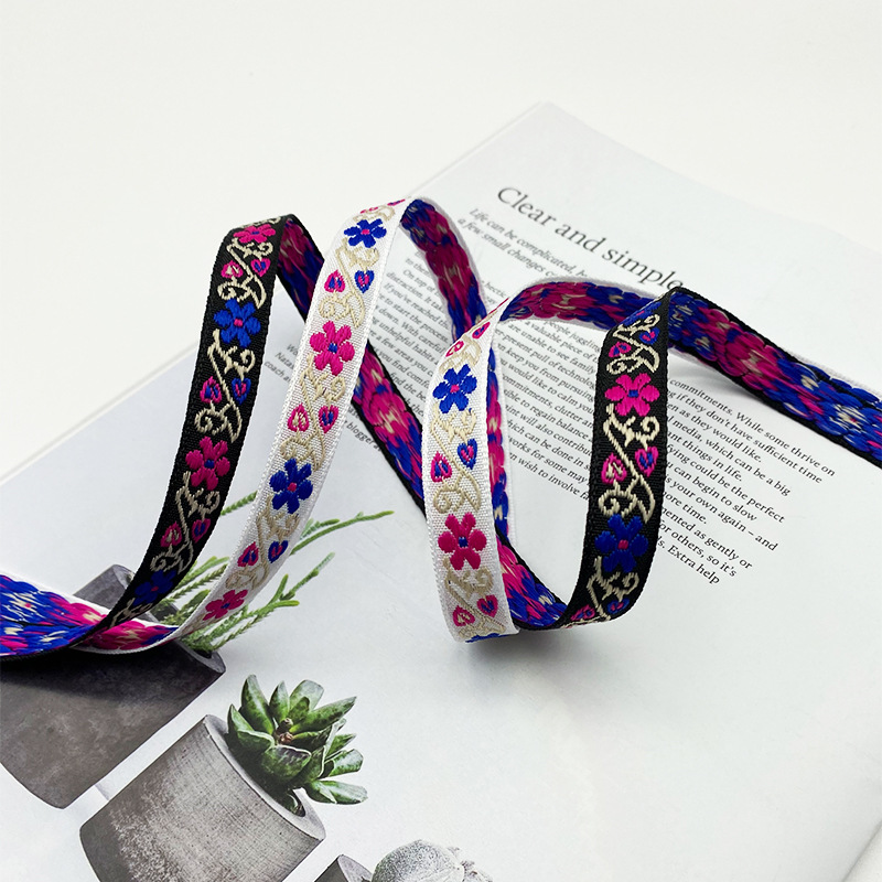 Estilo étnico Equipo Jacquard cinta de poliéster ropa de Ropa Accesorios de encaje bordado accesorios de equipaje tira