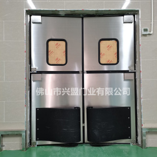不锈钢防撞四开自由门物流仓库对开门冷库食品厂车间双开专用门-阿里巴巴