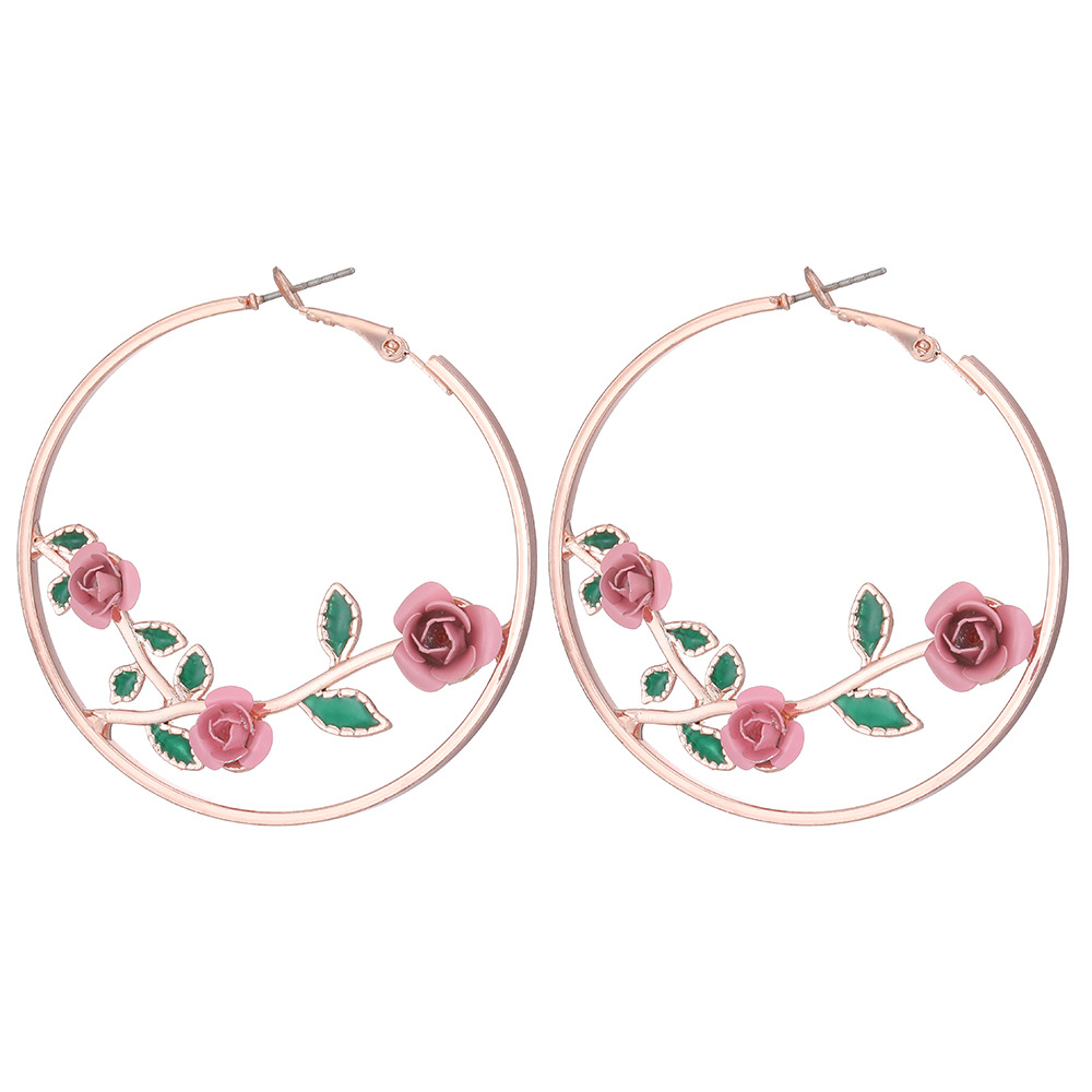 Flower Retro Alloy No Inlaid Plating Earrings display picture 3