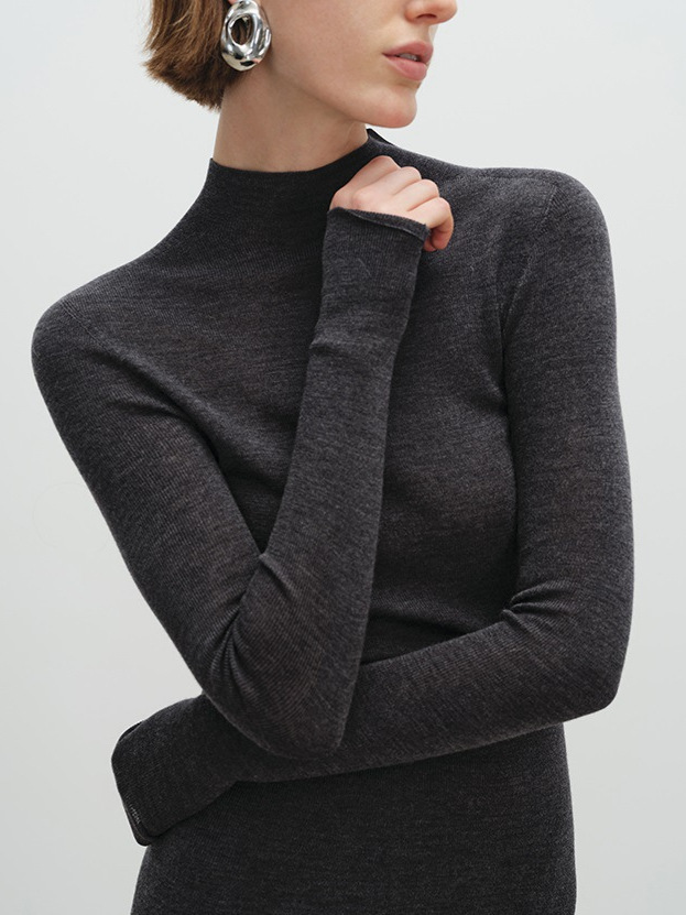 揚子120S極細ウール雲柔感シームレス一体多襟タイプのニット上着の女性