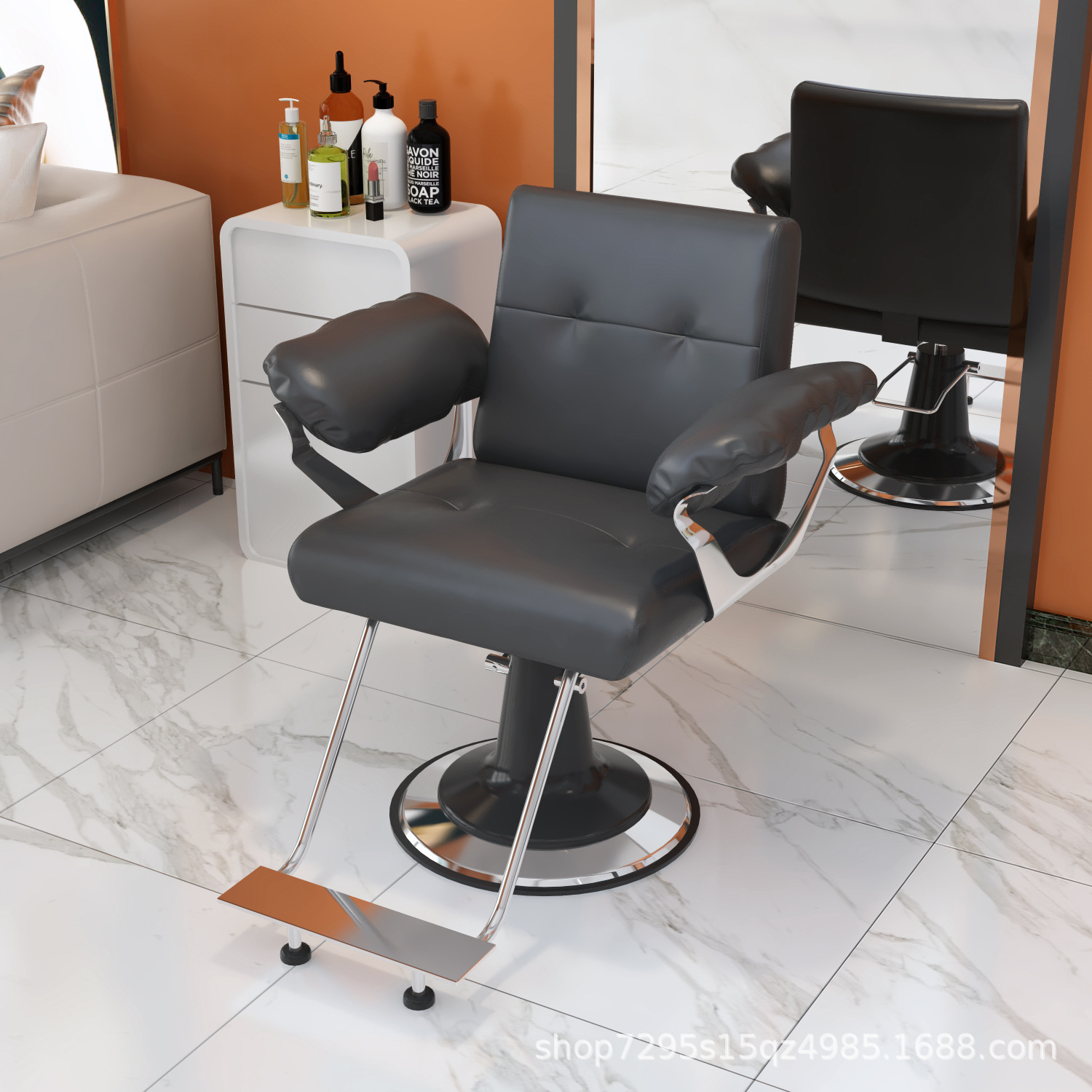 Fábrica directa de barbería en línea silla salón de peluquería moda asiento de cremado puede elevar y cortar el pelo cómodo y satisfactorio image 8