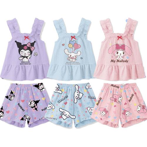 Girls 'vest suspender Kuromi pajamas Little girl printed princess children's summer thin sleeveless home wear