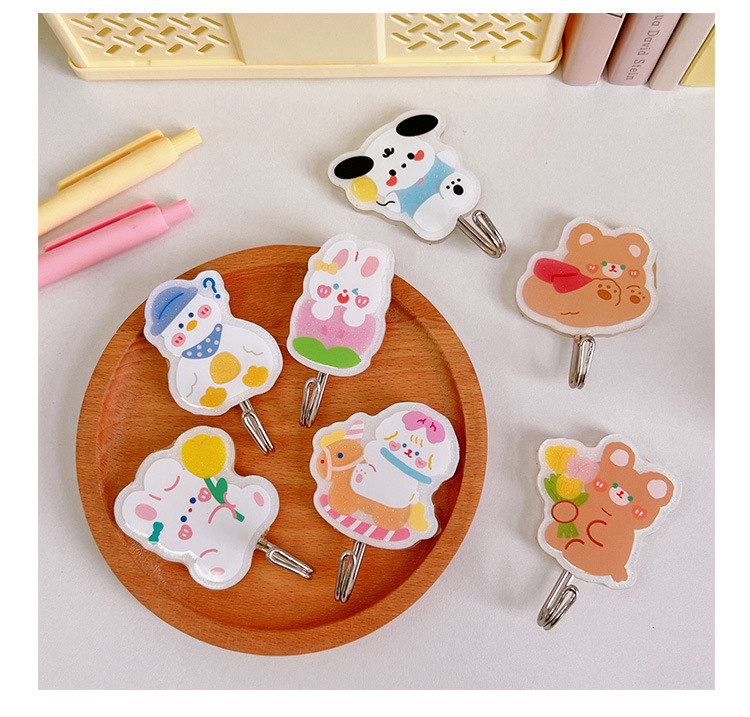 Cute Animal Arylic Metal Hooks display picture 1