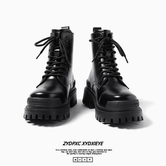 Derby Martin boots men's high-top British style retro thick-soled leather shoes 2023 new mid-top motorcycle boots 8516-T