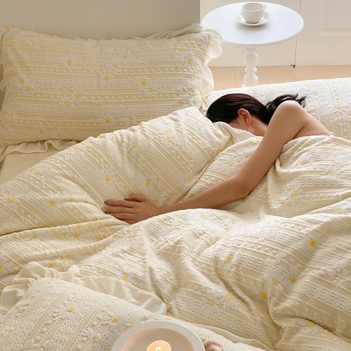 Mother and baby winter A-type bed four-piece set milk velvet coral velvet warm plus velvet thickened quilt cover wholesale flannel