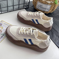 2023 Summer Autumn Wave Thick Sole Board Shoes for Girls and Boys, Unconventional Retro Stylish Bread Shoes, Student Plain Shoes 3137