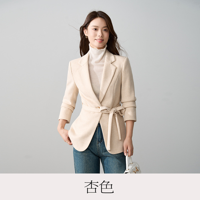 高级感系带收腰西装外套女2025秋季新款气质通勤修身显瘦西服上衣|undefined