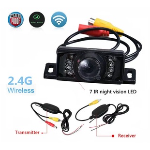 5 inch desktop reversing rear view camera with 7 lights universal short license plate wireless transmitter car camera