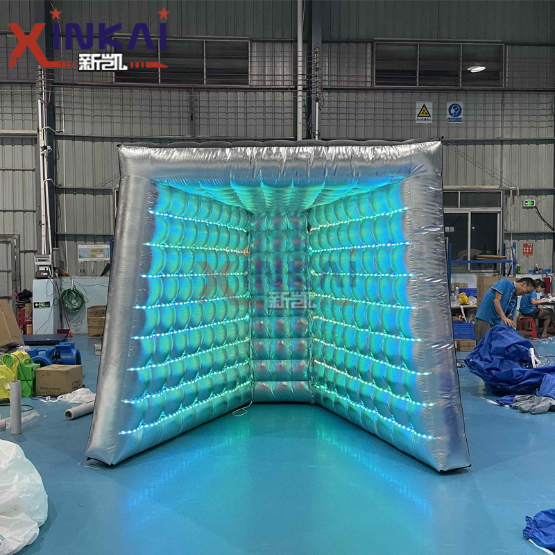 LED 发光充气 V 形照相亭 LED 照明充气婚礼活动工作室背景拍照展