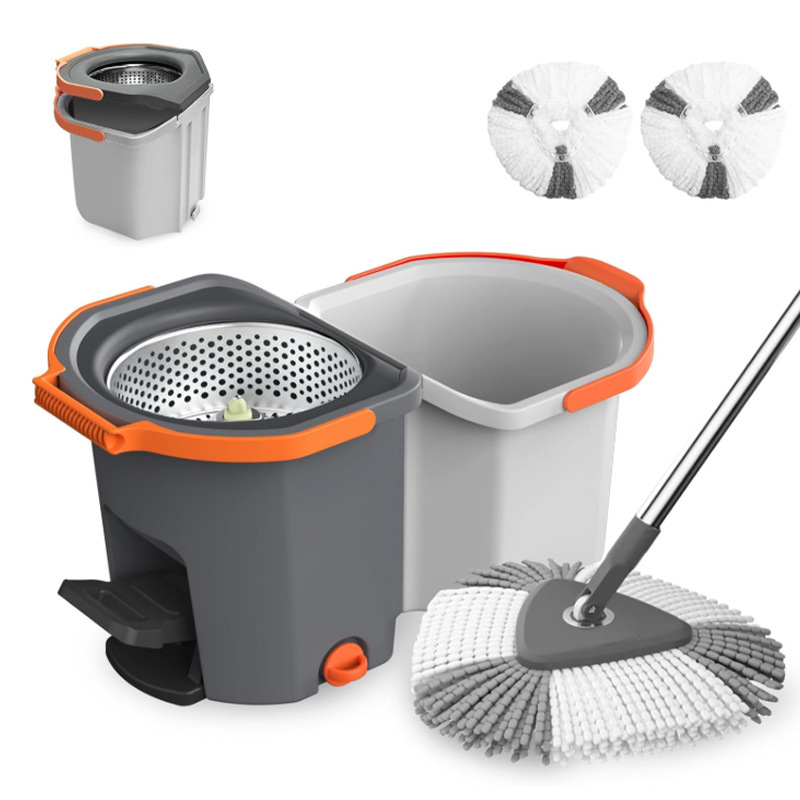 Pedal Separation Bucket Mop Set Folding Bucket Split Bucket Mop with Foot Pedal Bucket Rotating Dehydration