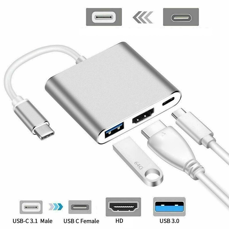 Type-C to HDMI Expansion Same-Screen Converter Suitable for Huawei and Apple Cross-Border-C to Three-In-One Hub