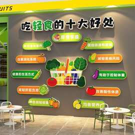 轻食软装饰修墙面背景海报餐饮店铺广告牌贴纸壁挂画布置断果蔬汁