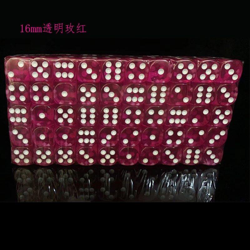 16mm 라운드 투명 로즈 레드