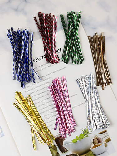 New 10cm baking packaging sealing laser twill tie wholesale crafts Christmas supplies bundle tie bag