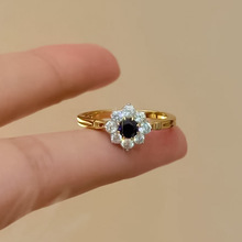 �������鱦 S925����ָ���ļ����¿�4.0mm��ɫС̫����ʱ�н�ָ��