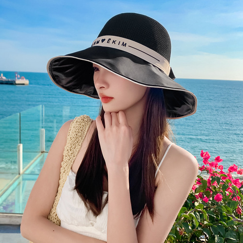 Summer vinyl sun protection fisherman's hat for women outdoor new cycling face covering anti-UV sunshade fashionable sun hat