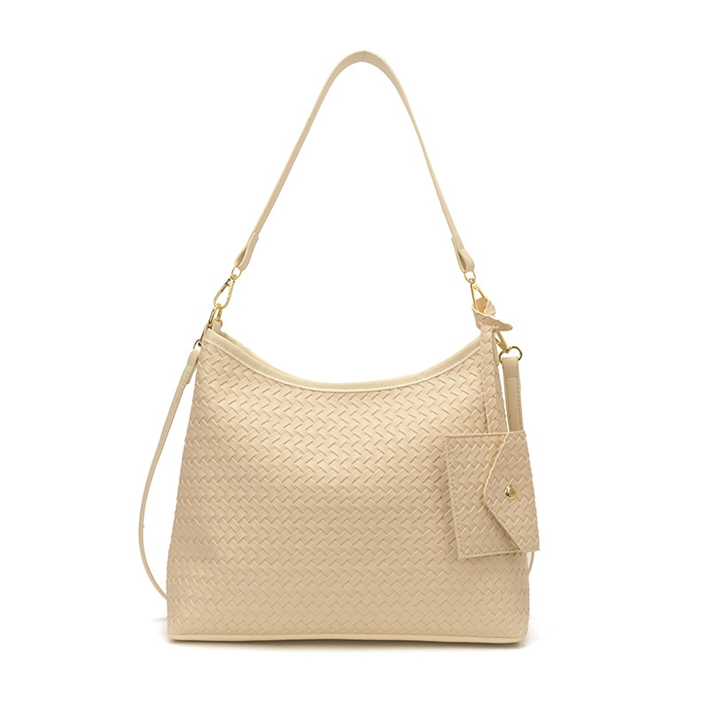 Nicho francés de gran capacidad bolso de hombro para mujeres 2026 nueva moda casual trenzado bolso de mochila universal
