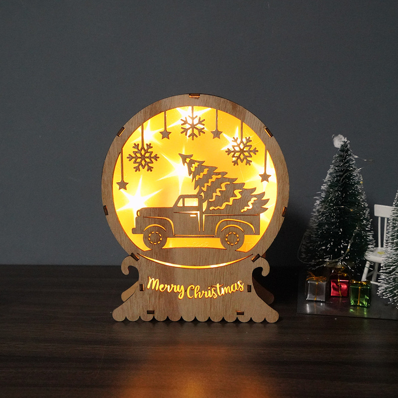 クロスボーダー新型クリスマス用品ledイルミネーション置物木製装飾ランプパーティー新年祭り雰囲気道具|undefined