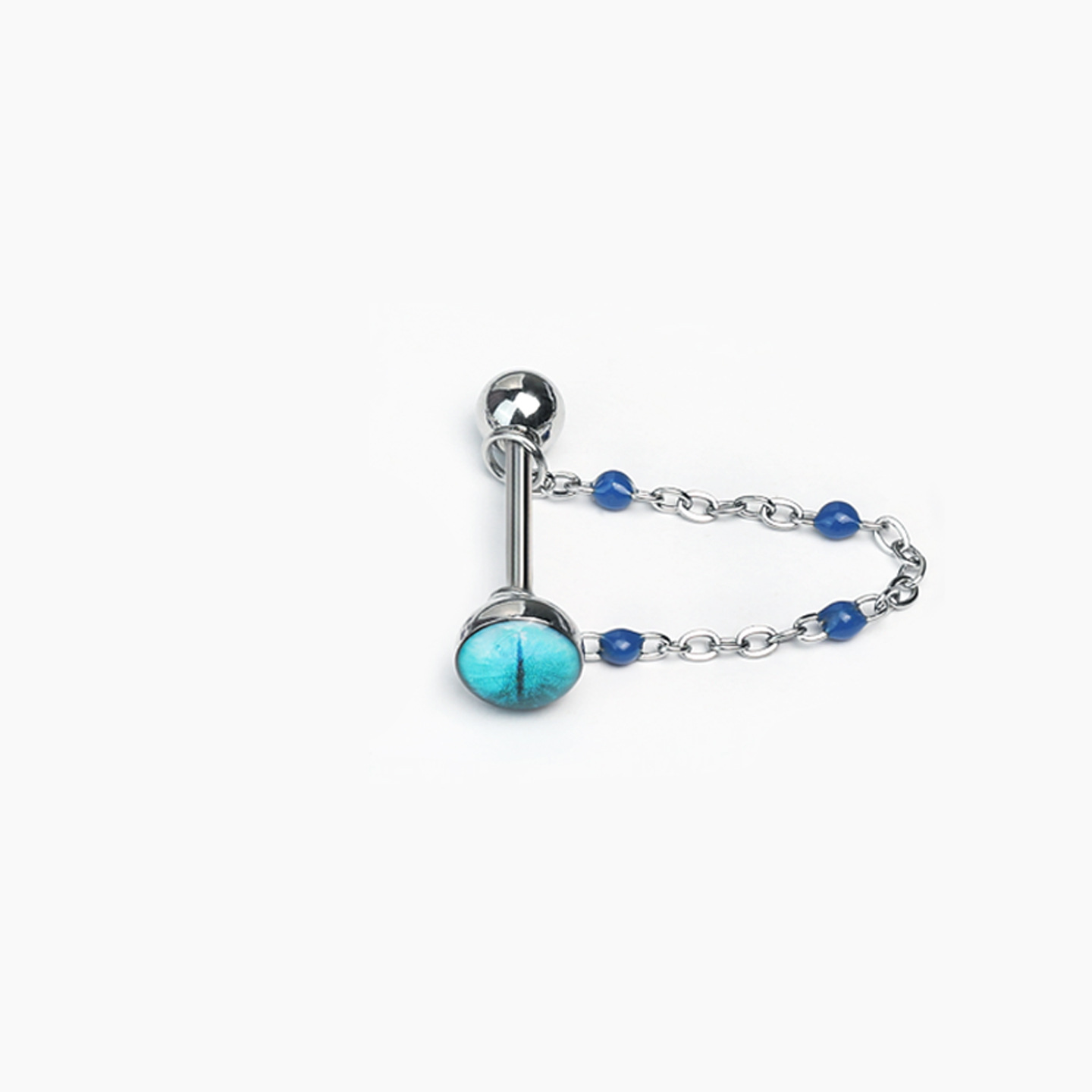 5-Color Gradient Magic Pupil Tongue Ring, Cat Eye Titanium Steel Externally Threaded Tongue Barbell, Personalized Drinking Party Jewelry for Hot Girls Wholesale detail image 10