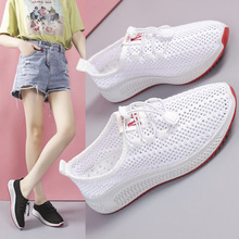 X2025透气白色网鞋老北京布鞋女夏季运动学生跑步女鞋防滑妈妈鞋