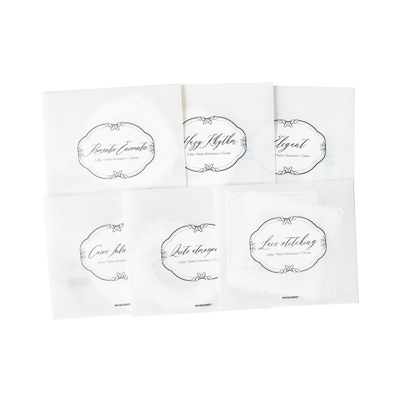 Paquete de pegatinas de PET de encaje crepuscular Serie de intercambio de palabras de pensamiento Paquete de pegatinas de material de decoración de cuentas de tarjetas Gú creativas