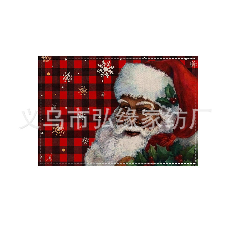 アマゾンクロスボーダー新品クリスマスクリスマスツリー雪だるま食マットセットプリントリネン防汚断熱マットテーブル|undefined