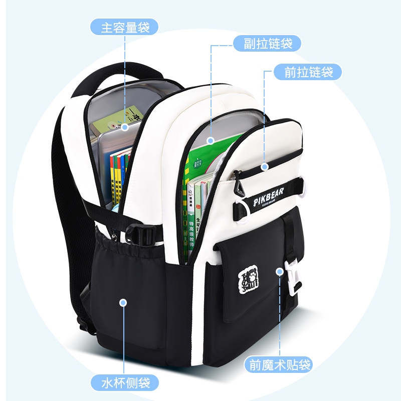 2025 mujeres de color sólido al comienzo de la temporada escolar, mochila de hombro de estudiantes de secundaria, mochila de estudiantes de primaria, viento del campus, almacenamiento de reducción de carga