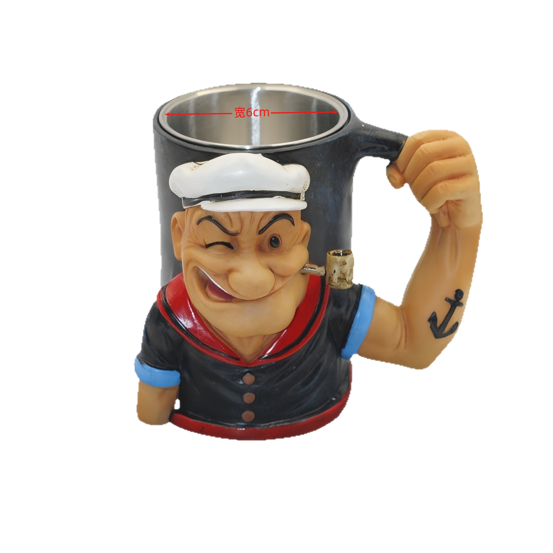 Nuevo producto transfronterizo 3DPopeyePowerMug Popeye Man Power Cup Home Coffee Cup Regalo
