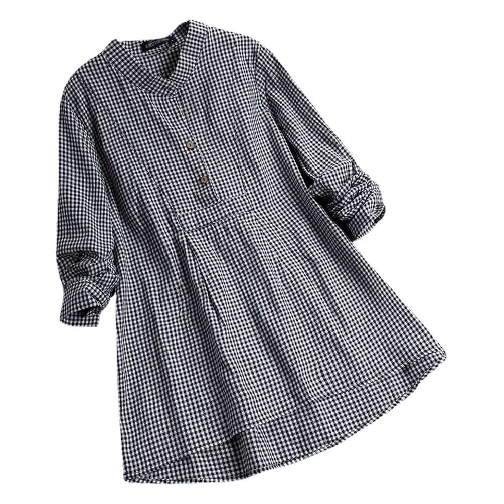 Доступны все цвета и размеры, женская рубашка-пуловер с воротником-стойкой в клетку, длинный рукав, для европейского и американского рынков, трансграничная торговля, Amazon, 2026 год.