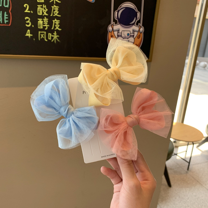 春夏儿童发夹蝴蝶结头饰公主丸子头顶夹女童边夹发卡 diy发饰批发