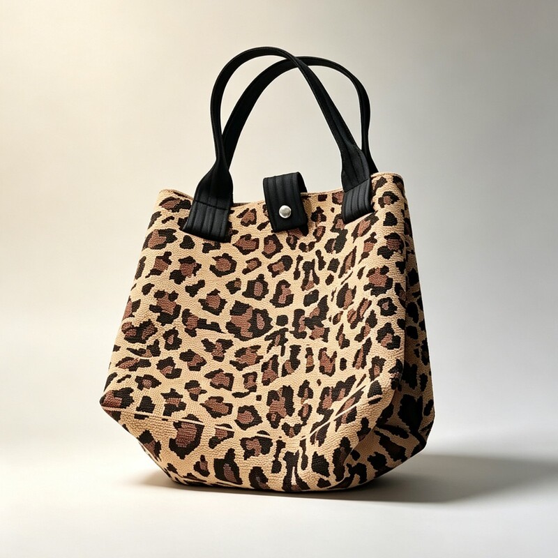New cross-border leopard print knitted handbag, fashionable knitted bag, simple and elegant casual handbag, portable bag for women New cross-border leopard print knitted handbag, fashionable knitted bag, simple and elegant casual handbag, portable bag for women